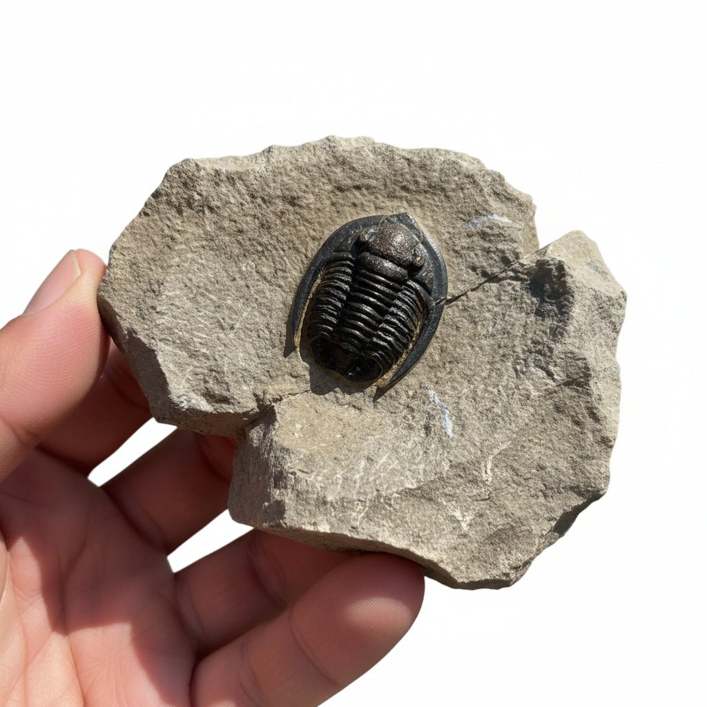 Cornuproetus Trilobite Fossil in Matrix – 1.6 in (4 cm), Morocco