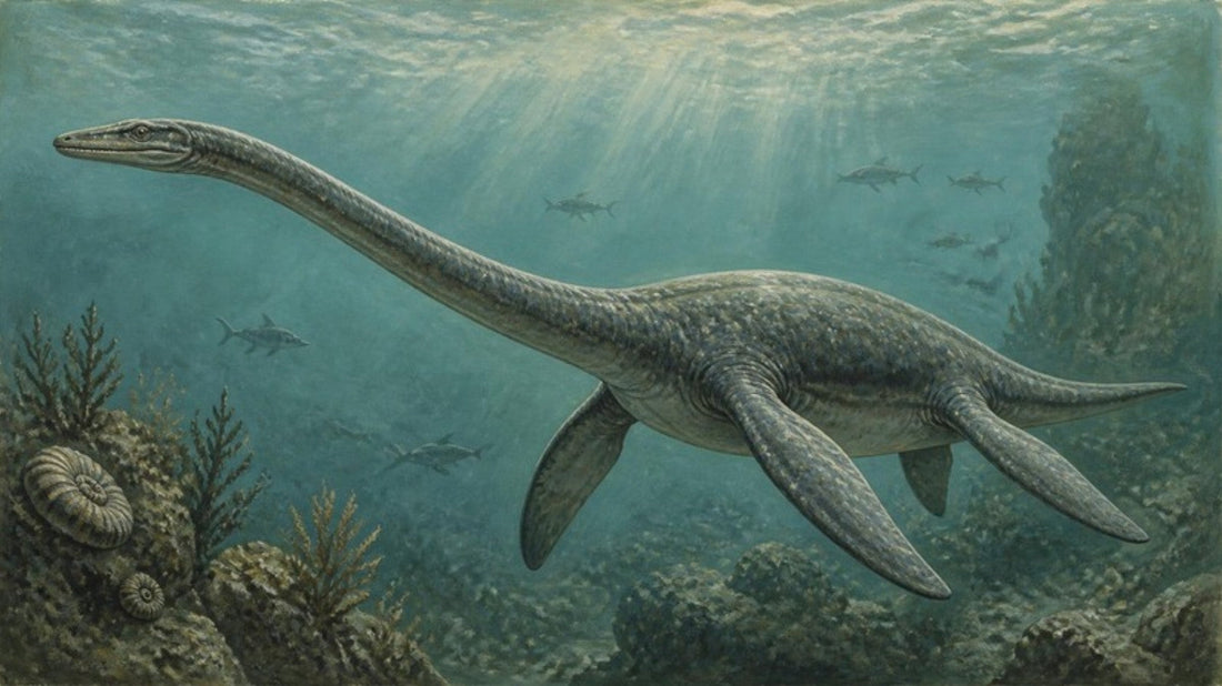 Illustration of a long-necked plesiosaur