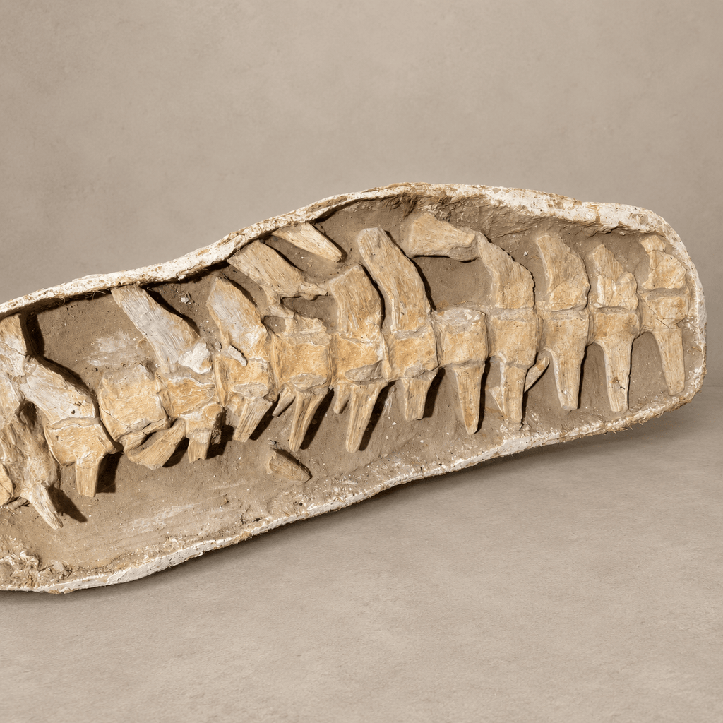 Giant Prognathodon anceps Vertebral Column in Matrix – 14 Vertebrae, 7.5 feet - PaleoDeserts