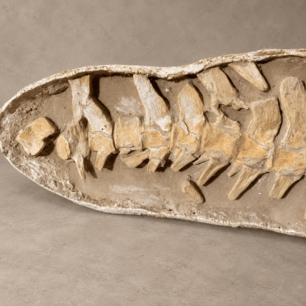 Giant Prognathodon anceps Vertebral Column in Matrix – 14 Vertebrae, 7.5 feet - PaleoDeserts