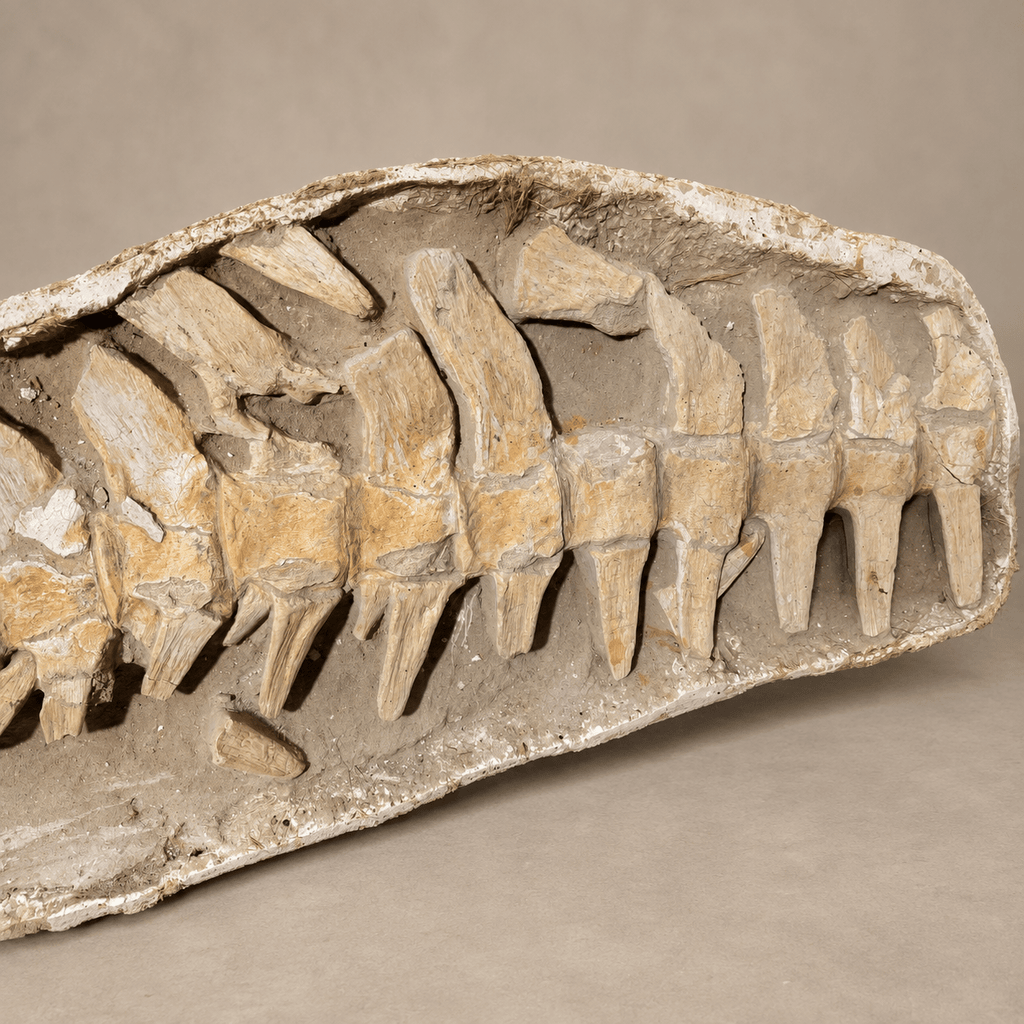Giant Prognathodon anceps Vertebral Column in Matrix – 14 Vertebrae, 7.5 feet - PaleoDeserts
