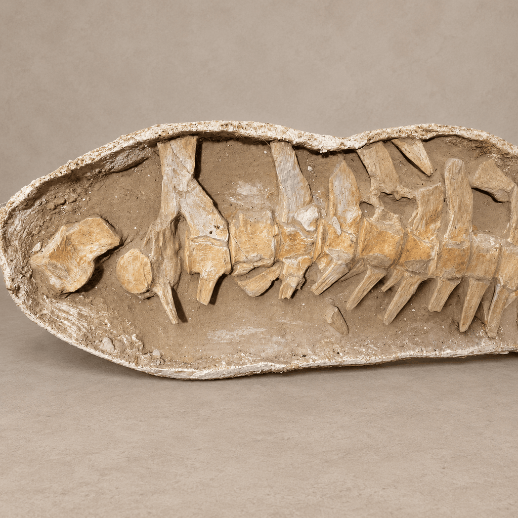 Giant Prognathodon anceps Vertebral Column in Matrix – 14 Vertebrae, 7.5 feet - PaleoDeserts