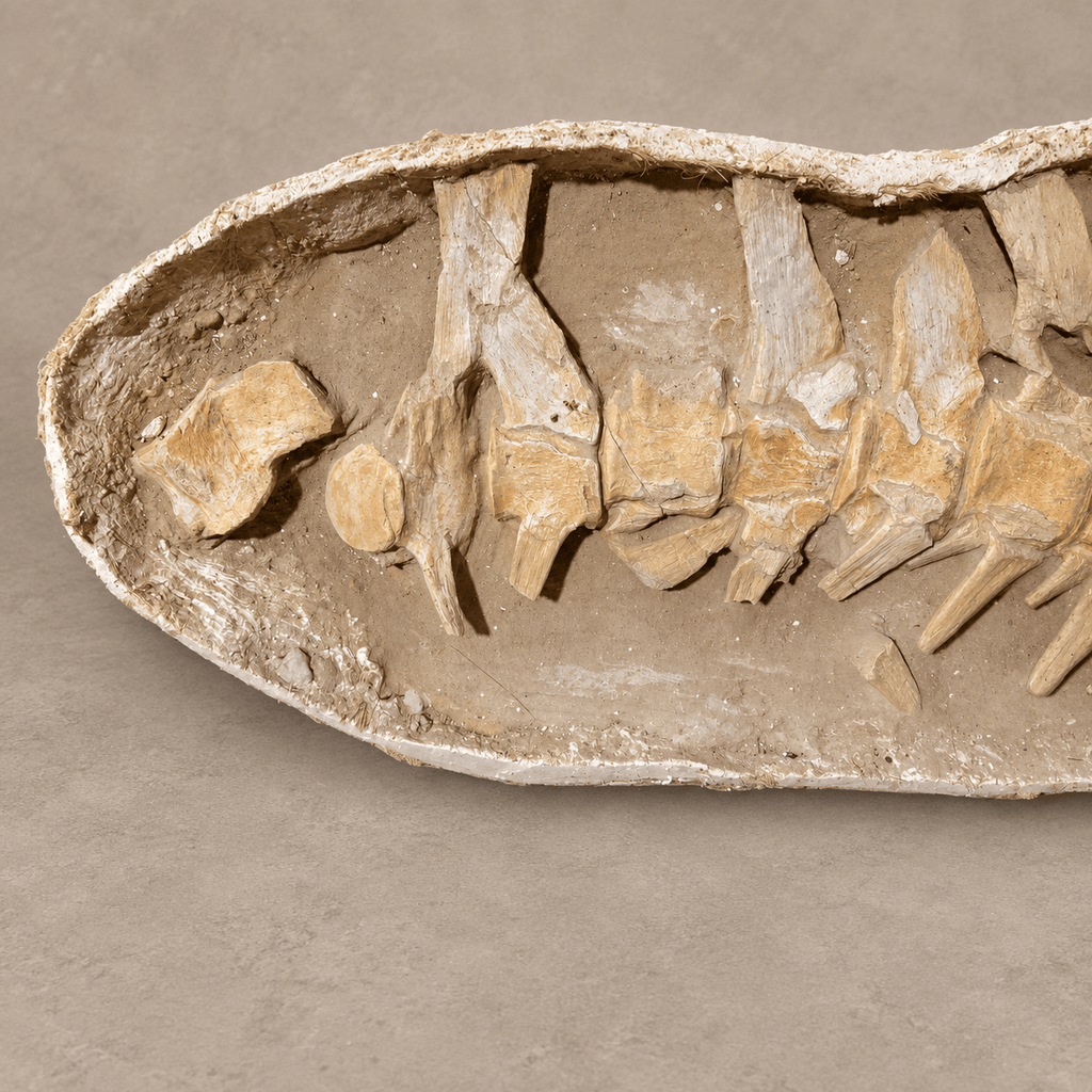 Giant Prognathodon anceps Vertebral Column in Matrix – 14 Vertebrae, 7.5 feet - PaleoDeserts