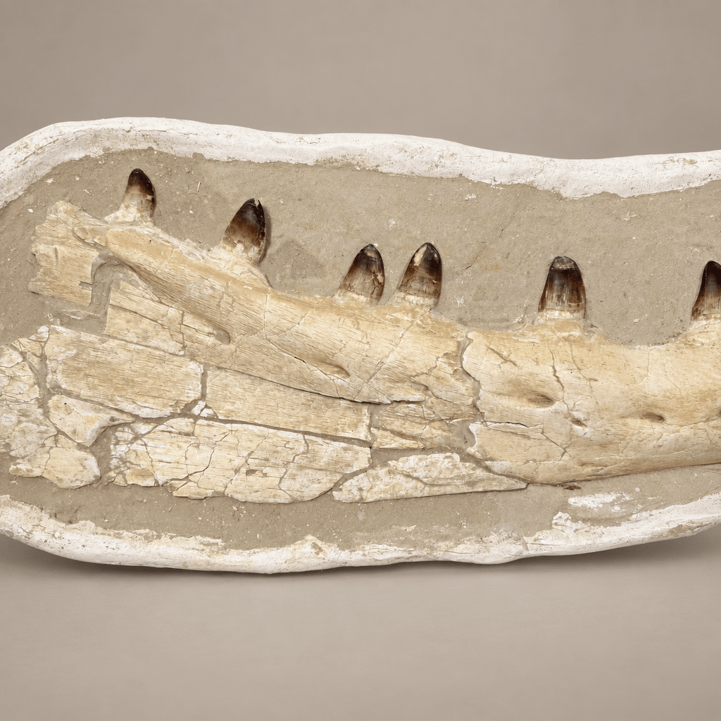 Museum Quality Mosasaur Jaw in Matrix Authentic Dinosaur Fossils, 37 inches - PaleoDeserts