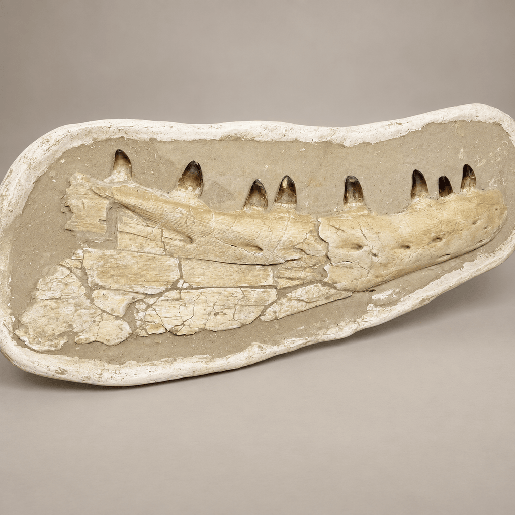 Museum Quality Mosasaur Jaw in Matrix Authentic Dinosaur Fossils, 37 inches - PaleoDeserts