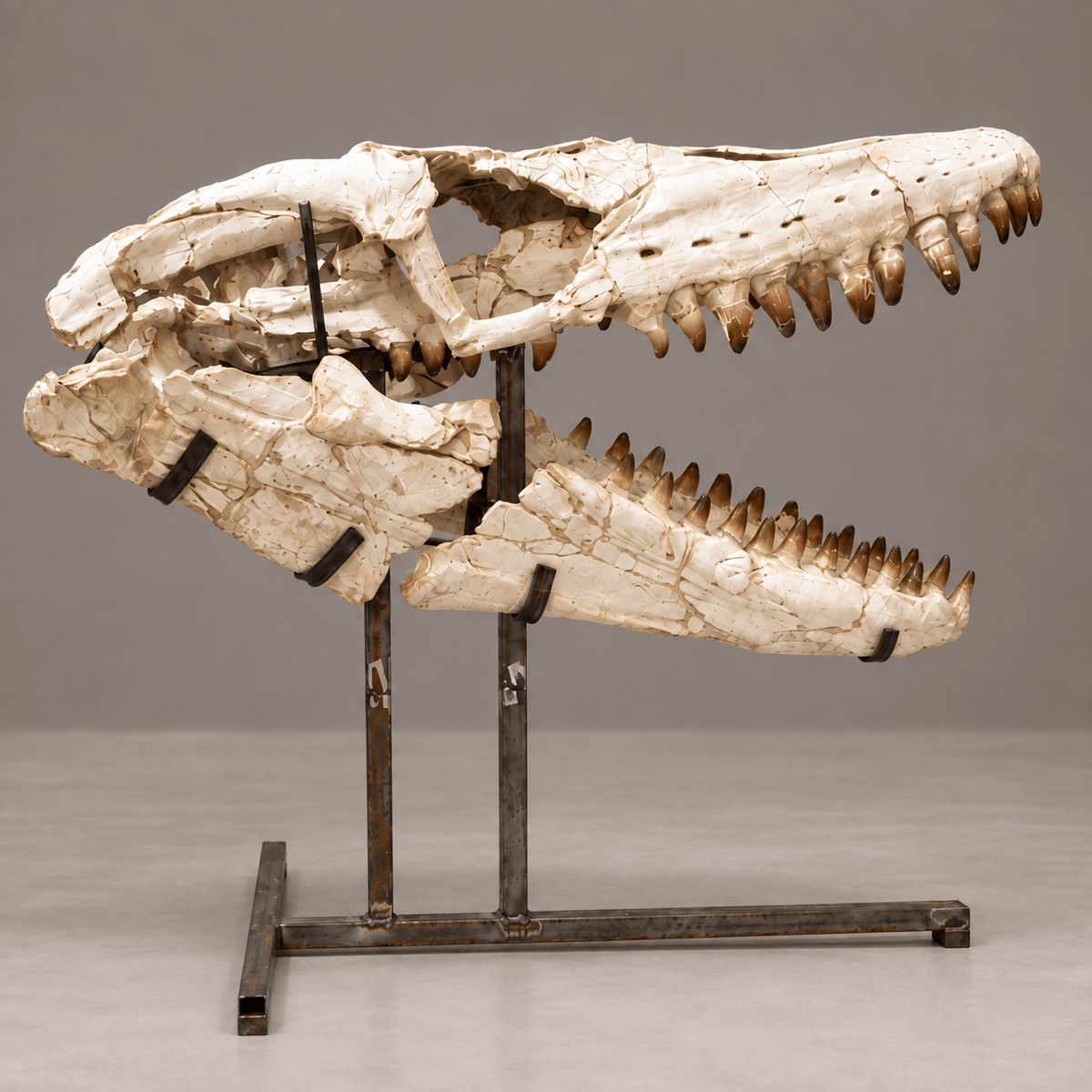 Original Mosasaur Skull Rare Moroccan reptile fossils – 41.7" - PaleoDeserts