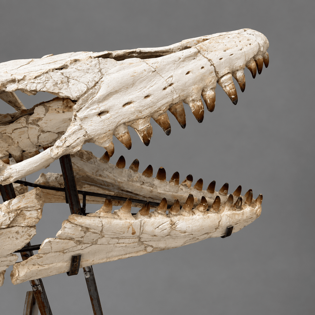 Original Mosasaur Skull Rare Moroccan reptile fossils – 41.7" - PaleoDeserts