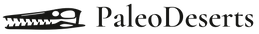 PaleoDeserts logo – mosasaur skull