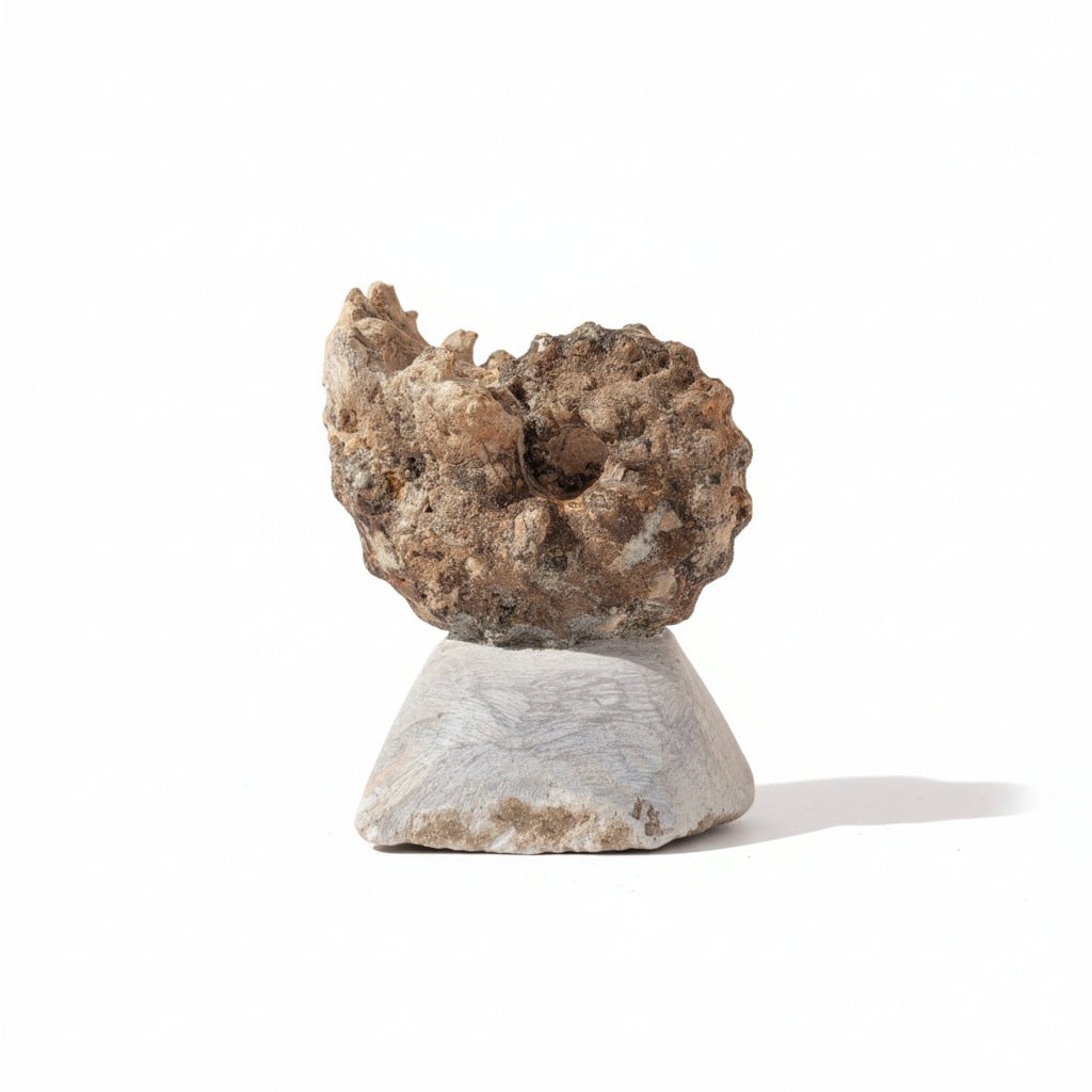Perisphinctes Fossil in Matrix, 15 cm – AD-18693 - PaleoDeserts