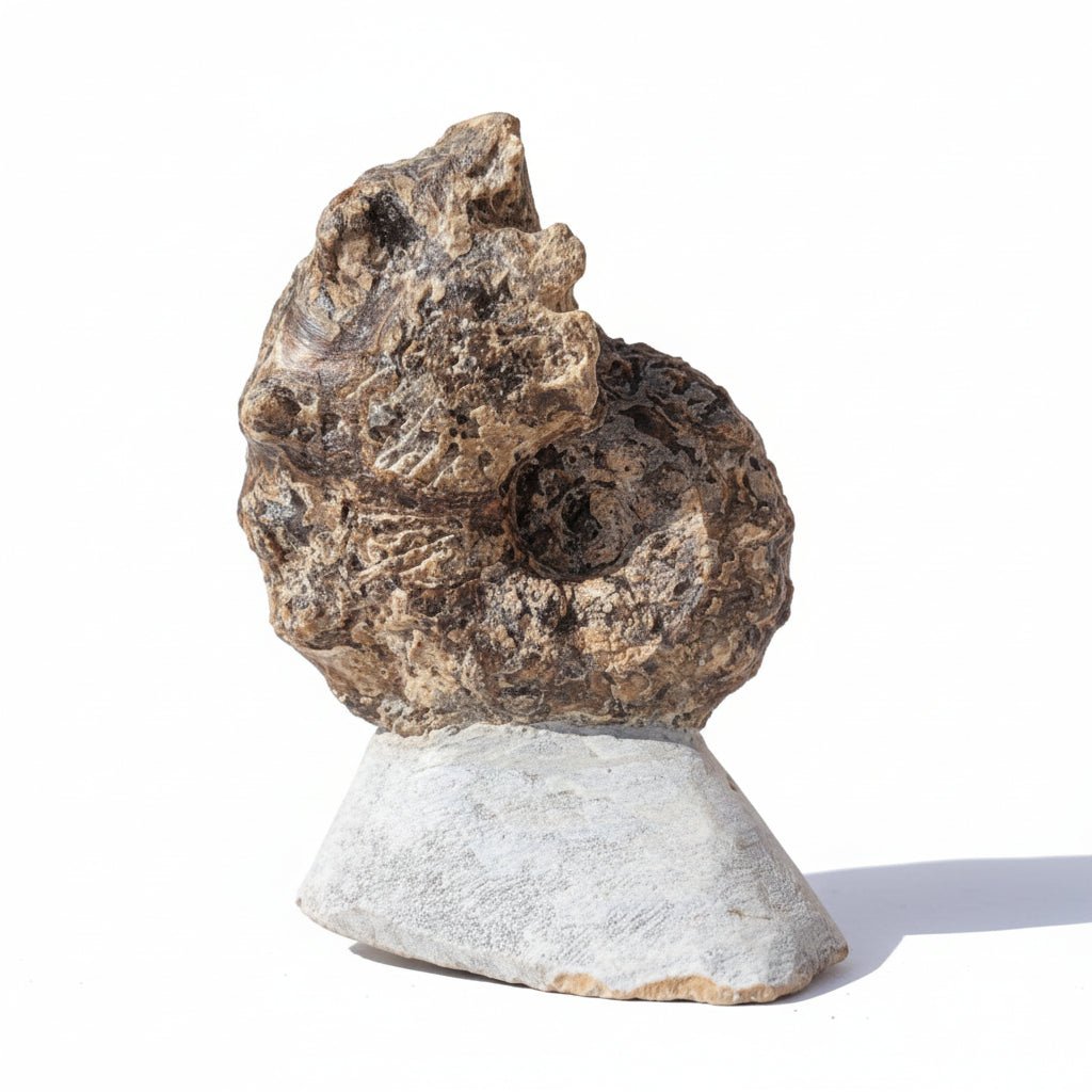 Perisphinctes Fossil in Matrix, 16 cm – AD-18701 - PaleoDeserts