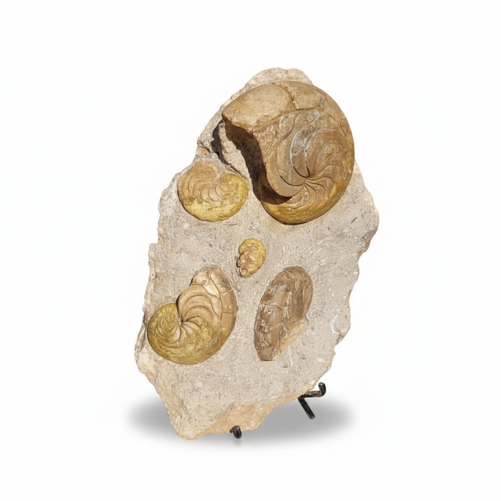 Perisphinctes Fossil in Matrix, 22 cm – AD-18708 - PaleoDeserts