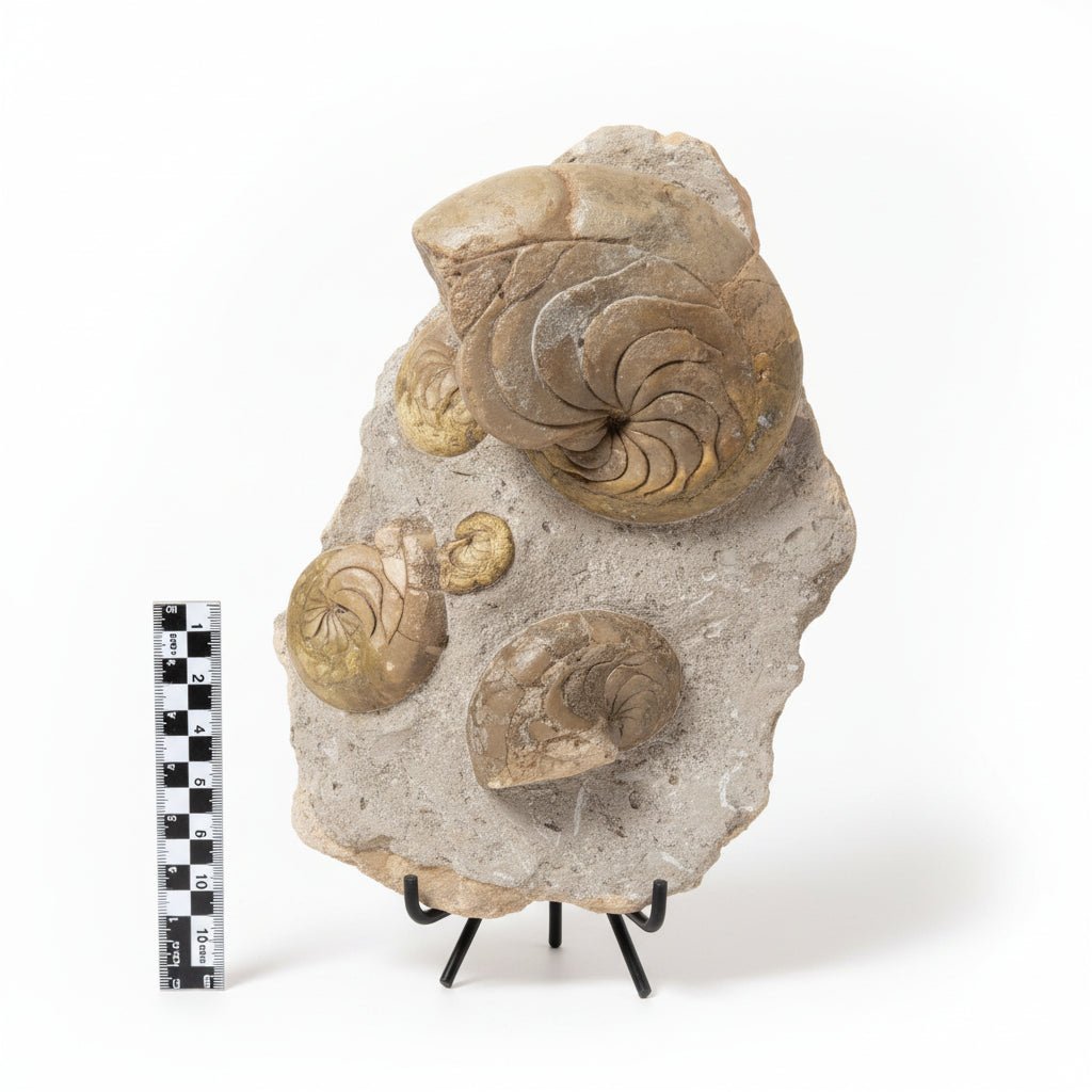 Perisphinctes Fossil in Matrix, 22 cm – AD-18708 - PaleoDeserts